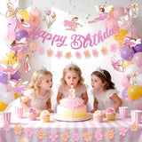 SUNBEAUTY Ballerina Birthday Party Decorations Pink Ballet Girls Happy