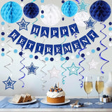 Happy Retirement Party Decorations for Men Women Blue Silver Happy
