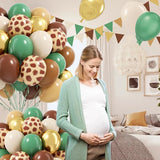 60pcs Safari Balloons, Sage Green Coffee Brown Light Brown Nude Sand
