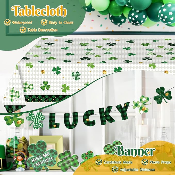 102 Pcs St Patrick's Day Paper Plates and Napkins Green Shamrock