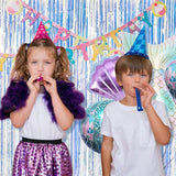 5 Pack Foil Curtain Backdrop Iridescent Metallic Tinsel Foil Fringe
