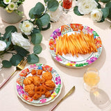 60 Pcs Summer Party Paper Plates Disposable Round Paper Dessert
