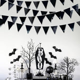 Black Party Decorations Triangle Pennant Banner Flag Black Metallic