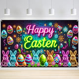 Easter Banner Polyester 43x70.86 Inches Large Easter Banner for Neon