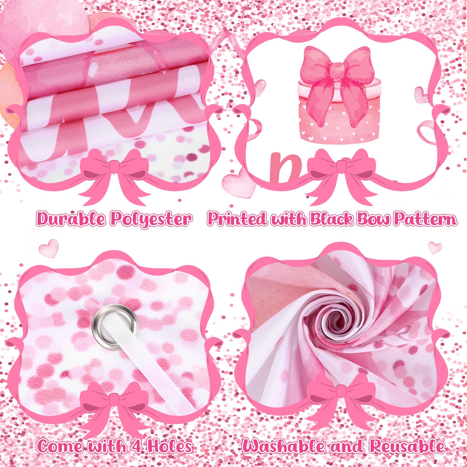 Welcome Home Baby Girl Banner Decorations Pink Bow Baby Shower