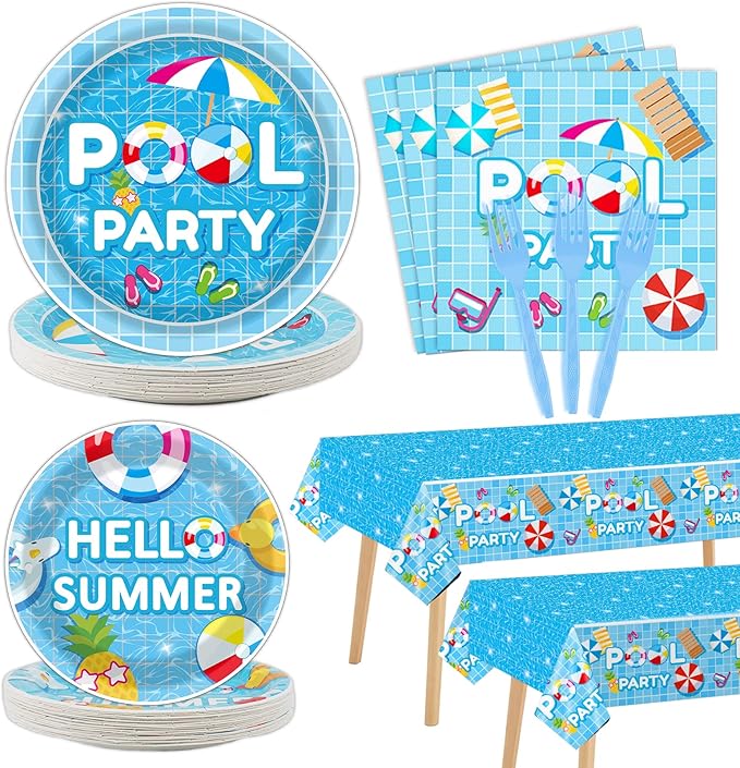 98 Pieces Pool Party Decorations Summer Beach Birthday Party
