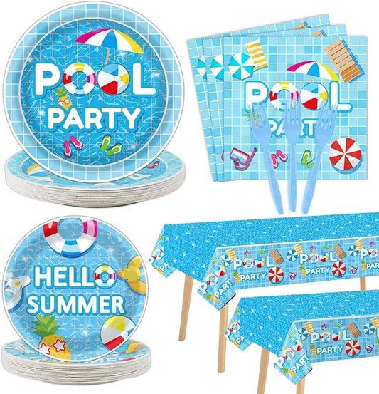 98 Pieces Pool Party Decorations Summer Beach Birthday Party