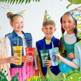 Mifoci 12 Pcs Dinosaur Party Favor 24 oz Plastic Cup with Lids and