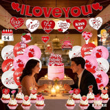 39 Pcs Valentine's Day Decorations Kit I LOVE YOU Banner with