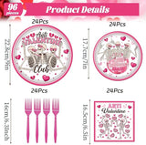 Valentines Day Plates and Napkins Party Decorations 96PCS Anti