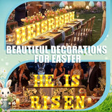 He is Risen Large LED Lights Easter Decorations for Bedroom Living