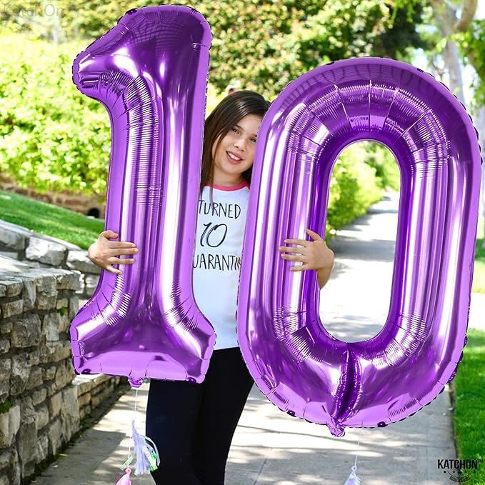 Giant, Purple 0 Number Balloons - 40 Inch | Pair 0 Digit Balloon to