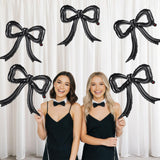 5 Pcs Black Bow Balloons Bow Party Decorations for Girl Women Black