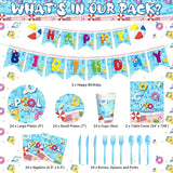 172 Pcs Pool Party Supplies Serves 24 Include Summer Beach