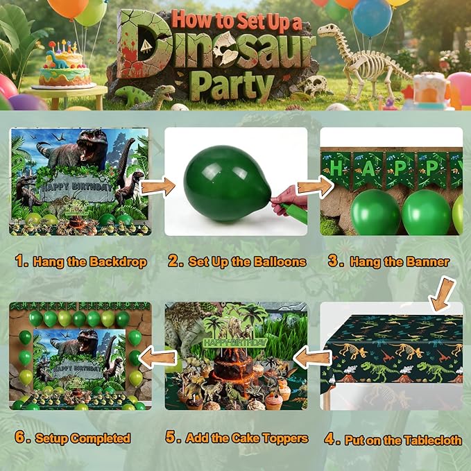 Dinosaur Birthday Party Decorations for Boys Complete Kids Dino