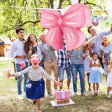Hooqict Pink Bow Pinata with Blindfold and Bat Stick Pink Girls Pinata