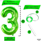 KatchOn, Light Green Number 3 Balloon - 40 Inch | Green 3 Balloon
