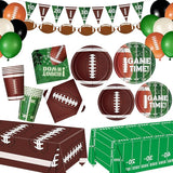 294 Pcs Football Party Decorations Serve 50 Including Paper Plates