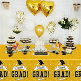 2 PCS 2026 Graduation Table Decorations, 108" X 54" Yellow Plastic