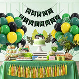 60pcs Tractor Balloons 12inch with Black Green and Yellow Balloons