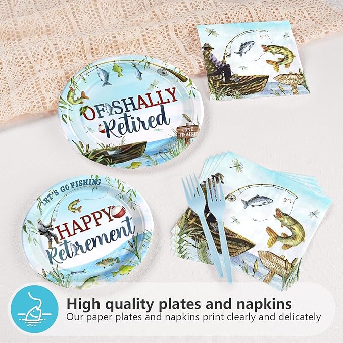 96 Pcs Ofishally Retired Decorations Fishing Themed Retirement Party