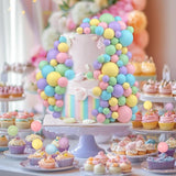 113 PCS 5 Size Colorful Cake Picks - Ball Shaped Cake Topper Pearl