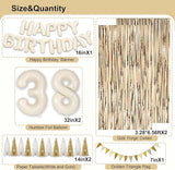 38th Birthday Decorations for Women, White and Gold 38 Boho Birthday