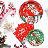 100 Pcs Christmas Tableware Party Supplies Disposable Merry