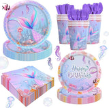 140pcs Mermaid Birthday Party Decorations Set Mermaid Party Supplies