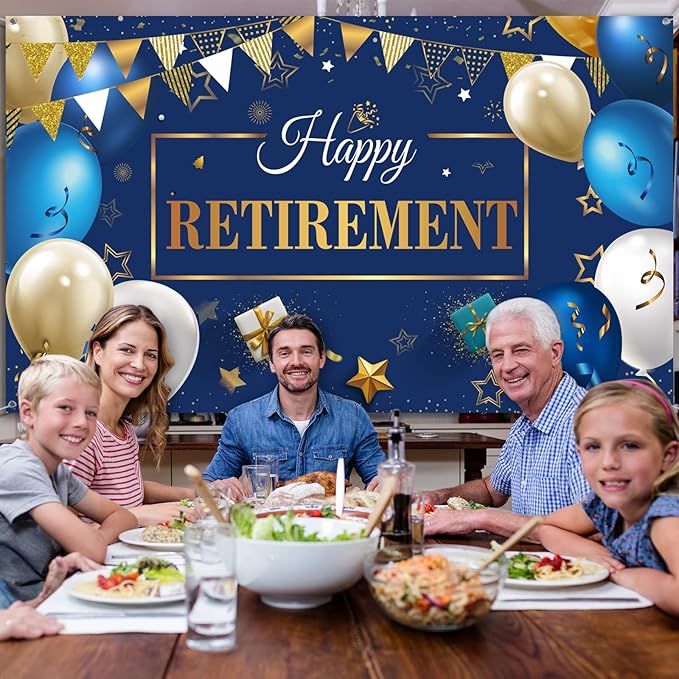 Retirement Party Decorations Include Navy Blue Confetti Balloons Set