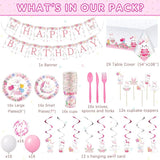 153 Pcs Easter Bunny Birthday Party Decorations Kit with Bunny