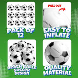 Inflatable Soccer Balls Pack of 12 16 inch Beach Balls Bulk for
