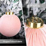 Velvet Ornaments for Christmas Tree Decorations - Light Baby Pink