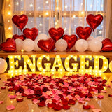 Engagement Party Decorations Engaged LED Light Up Letters With Rose