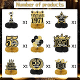 55th Birthday Decorations for Men - 9PCS Vintage 55th Birthday Table