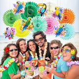 Tropical Party Decorations Hawaiian Party Decor with Paper Parrots