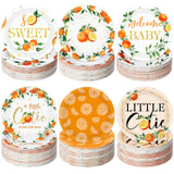 Funnymoom 60 Pcs 7 Inch Little Cutie Paper Plates Orange Baby Shower