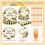 100 Pcs Construction Truck Party Tableware Set Disposable Vehicle