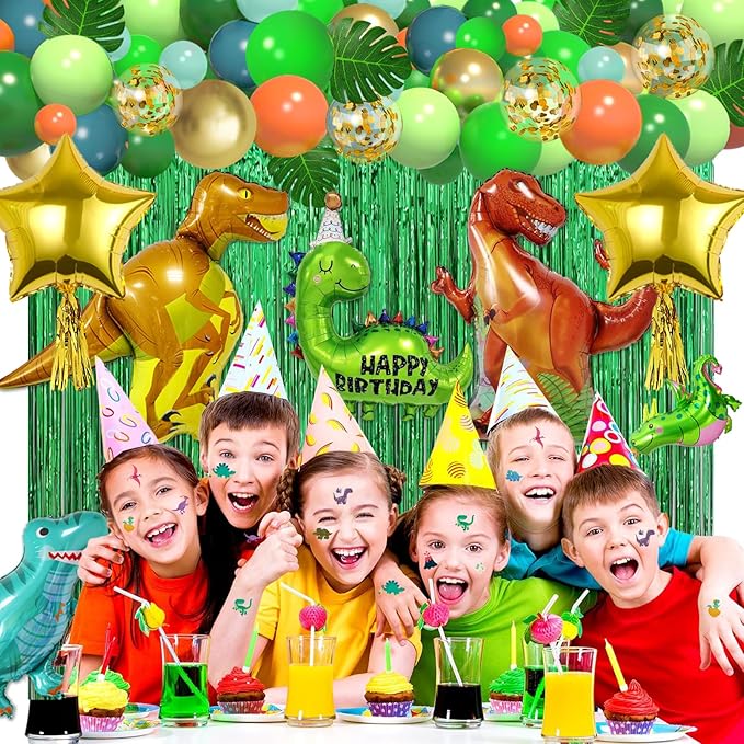 125pcs Dinosaur Birthday Party Decorations Dinosaur Balloons Arch