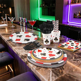147 PCS Casino Party Supplies Set for 16 Guests Disposable Plates
