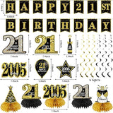 21st Birthday Decorations for Him 21pcs the Year 2005 Banner Balloon