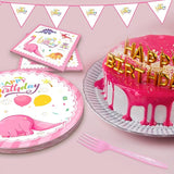 120 Pcs Pink Dinosaur Birthday Party Plates Napkins Girls Dinosaur