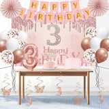 3rd Birthday Decorations for Girls 32PCS 3 year old Birthday Party