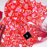 96 Pieces Valentine's Day Tableware Set Red Heart Disposable Plates