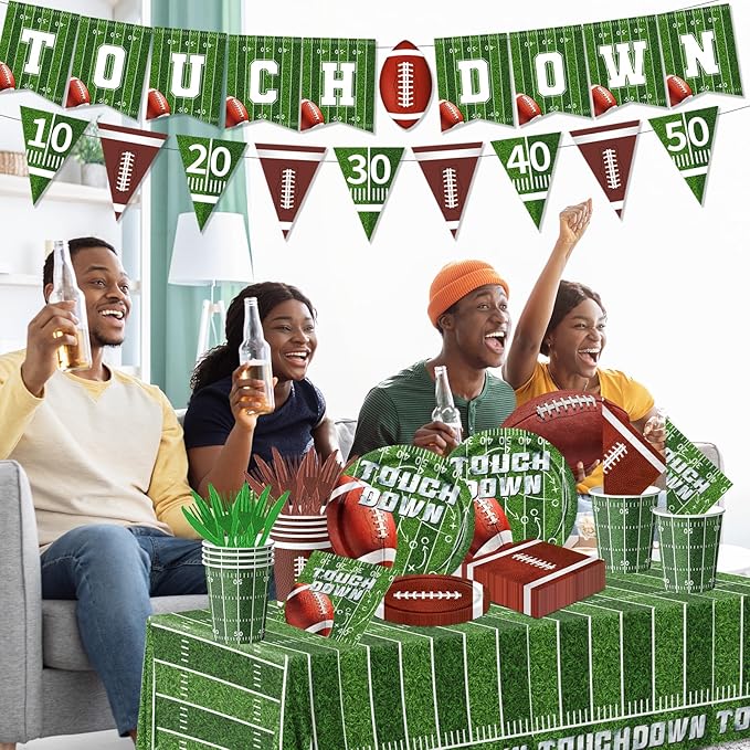 Football Party Decorations Football Plates Napkins Tablecloth Banner