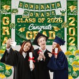 Graduation Decorations 2026 Green and Gold Graduation Party Decor Set