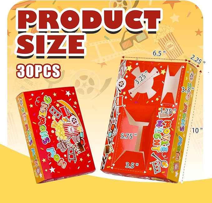 45 Pcs Movie Night Snack Tray with Popcorn Bags Movie Night Supplies