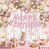Dusty Pink and Gold Birthday Decorations for Women Girls Dusty Pink
