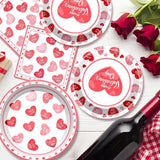 96Pcs Valentines Day Pales and Napkins Red Heart Love Valentine