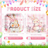 72 Pcs Easter Bunny Plates and Napkins Set Serve 36 7 Pink Bunny Egg
